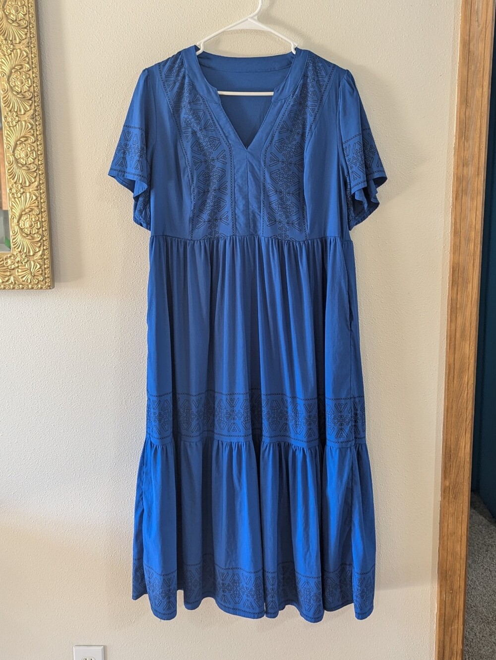 Cobalt Blue & Black Boho Dress